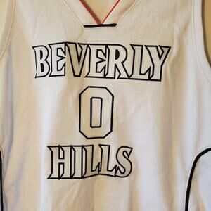 Beverly Hills Basketball Jersey Stitched O White Mens Size M Unilete Dbl Side